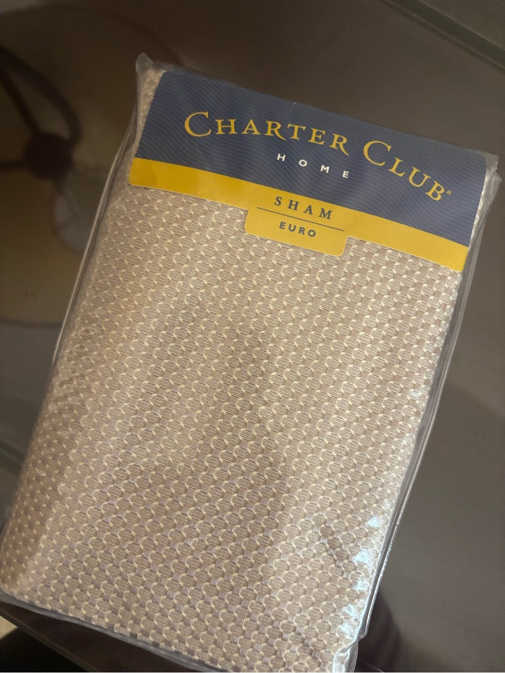 2 Charter Club Neutral Woven Euro Sham - Champagne